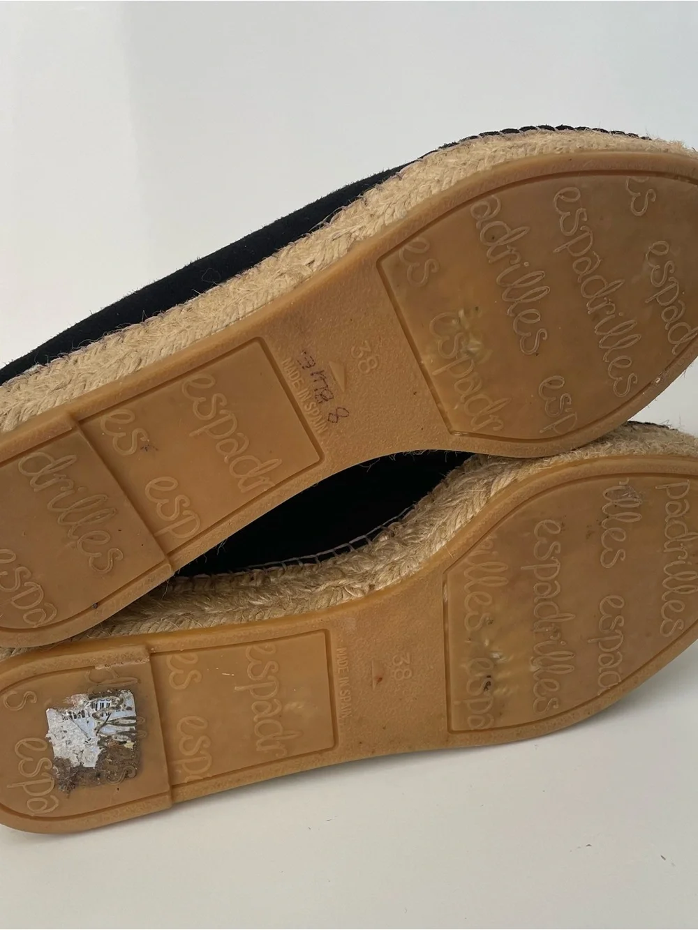 Eric Michael Black Suede Espadrille Platform Slip-On with Top Zip Size 38/7.5